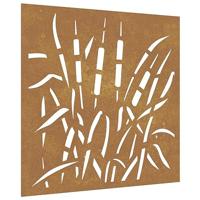 VidaXL Wanddecoratie tuin grasontwerp 55x55 cm cortenstaal - thumbnail