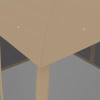 VidaXL Prieel zijwanden van gaas en dubbel dak 2,93x2,93 m staal taupe - thumbnail