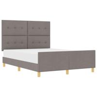 Bedframe met hoofdeinde Taupe 140 x 190 cm Stof - thumbnail