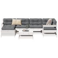 7-delige Loungeset massief grenenhout wit - thumbnail