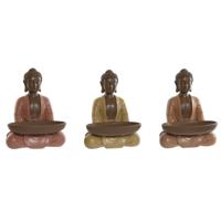 Decoratieve figuren Home ESPRIT Oranje Koraal Limoen Hars Boeddha Orientaals 19,5 x 16 x 25,5 cm (3 Stuks) - thumbnail