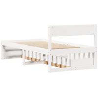 Bedframe zonder matras massief grenenhout wit 120x190 cm - thumbnail