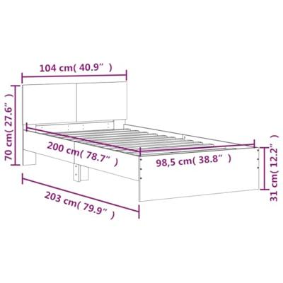 Bedframe met hoofdbord en LED bruineikenkleurig 100x200 cm Bedframe met hoofdbord en LED bruineikenkleurig 100x200 cm