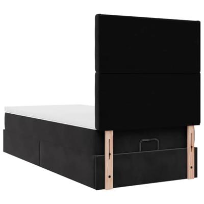 Ottoman bed met matrassen 90x190cm fluweel zwart