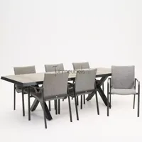 Tuinstoel Anzio dining Light antracite met Castilla negro kruispoot - thumbnail