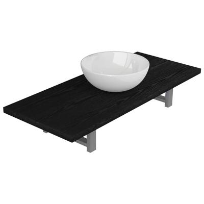 vidaXL 2-delige Badkamermeubelset keramiek zwart vidaXL 2-delige Badkamermeubelset keramiek zwart