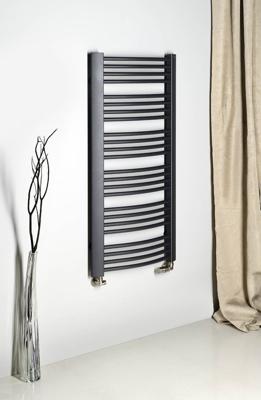 Handdoekradiator Sapho Egeon Gebogen 59.5x123.8 cm Antraciet