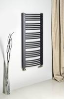 Handdoekradiator Sapho Egeon Gebogen 59.5x123.8 cm Antraciet - thumbnail