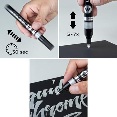 MOLOTOW LIQUID CHROME Lakmarker Chroom 1 mm, 3 mm