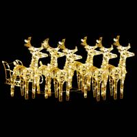 VidaXL Kerstversiering rendieren en slee 320 led's acryl - thumbnail