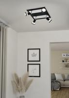 Eglo Led plafondspotSarria 4-lichts zwart - 94966 - thumbnail