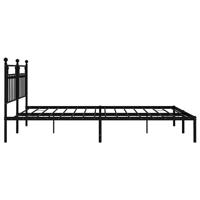 Bedframe met hoofdbord metaal zwart 200x200 cm - thumbnail