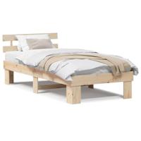 Bedframe met hoofdeinde Bruin 100 x 200 cm Massief grenenhout - thumbnail