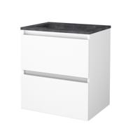 Badmeubelset Aquasplash Salt 60x46 cm Greeploos 2 Lades Met Wastafel Hardsteen 1 Kraangat Ice White Aquasplash - thumbnail