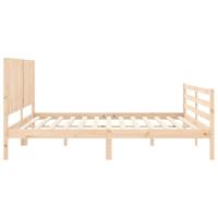 Bedframe met hoofdbord massief hout 200x200 cm - thumbnail