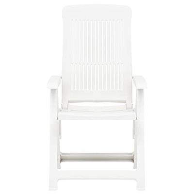 VidaXL Opklapbare ligstoelen, 2 stuks, wit plastic.