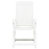 Tuinstoelen 2 st verstelbaar kunststof wit - thumbnail