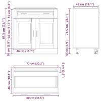 Onderkast "Porto" bewerkt hout sonoma eikenkleurig - thumbnail