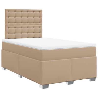 Boxspringbed met matras kunstleer cappuccinokleurig 120x190 cm