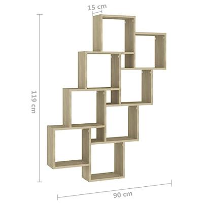 Wandschap kubus 90x15x119 cm bewerkt hout sonoma eikenkleurig Wandschap kubus 90x15x119 cm bewerkt hout sonoma eikenkleurig