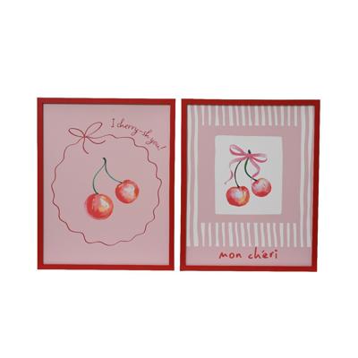 Muurdeco canvas kers 30x1,5x40cm