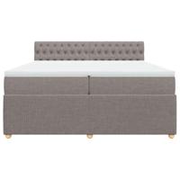 Boxspring met matras stof taupe 200x200 cm - thumbnail
