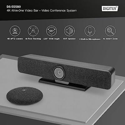 Digitus DS-55580 4K videoconferentiesysteem 3840 x 2160 Pixel Luidspreker, Microfoon, Snelle autotracking via AI, Standvoet, Stereomicrofoon, Voice tracking Digitus DS-55580 4K videoconferentiesysteem 3840 x 2160 Pixel Luidspreker, Microfoon, Snelle autotracking via AI, Standvoet, Stereomicrofoon, Voice tracking