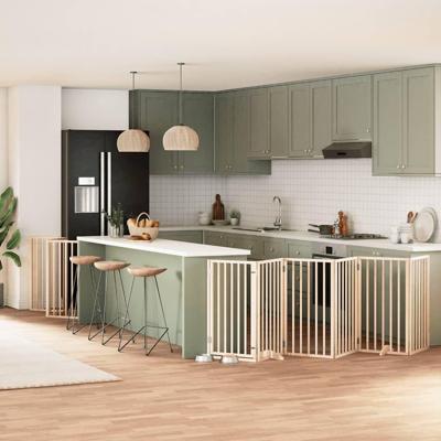 Hondenhek inklapbaar met deur 15 panelen 750 cm populierenhout