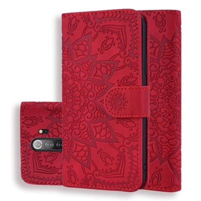 Voor Xiaomi Redmi Note 8 Pro kalf patroon Mandala dubbele vouwen ontwerp reliëf lederen draagtas met portemonnee & houder & kaartsleuven (rood) Voor Xiaomi Redmi Note 8 Pro kalf patroon Mandala dubbele vouwen ontwerp reliëf lederen draagtas met portemonnee & houder & kaartsleuven (rood)