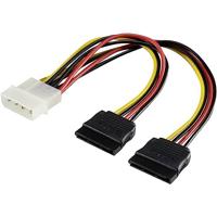 Renkforce Stroom Y-adapter [1x IDE-stroomstekker 4-polig - 2x SATA-stroombus] 0.20 m Zwart, Rood, Geel - thumbnail