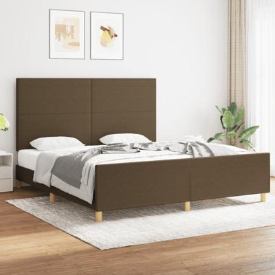 Bedframe zonder matras stof donkerbruin 180x200 cm