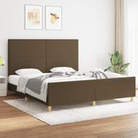 Bedframe zonder matras stof donkerbruin 180x200 cm - thumbnail