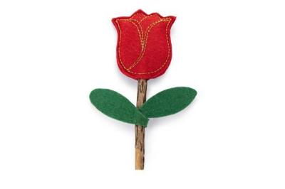 Beeztees kattenspeelgoed catnip en matatabi roos 12x4x2cm bruin/rood