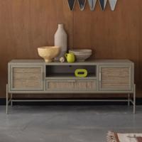 Dutchbone TV-meubel 'Yasu' Rattan, 148cm, kleur Beige - thumbnail