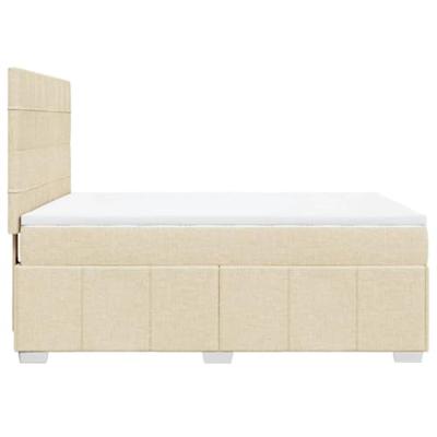 Boxspring met matras stof crèmekleurig 140x200 cm