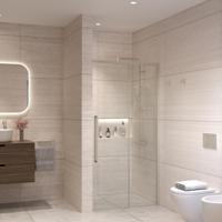 Nisdeur Sanivo Nova Soft Close 140x200 cm RVS Look Helder Nano 8 mm - thumbnail