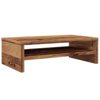 Monitorstandaard 42x24x13 cm bewerkt hout oud houtkleurig - thumbnail
