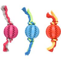 Hondenspeelgoed Rubber Dental Bal met Koord - 7 cm 20 x 7 x 7 cm Flamingo Multicolor - thumbnail
