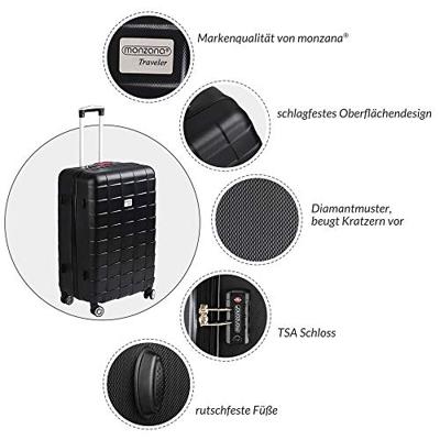 Hardcase Kofferset Exopack 3-delig Zwart ABS Hardcase Kofferset Exopack 3-delig Zwart ABS