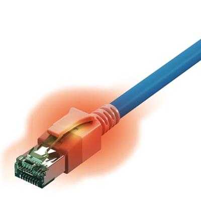 EasyLan S/FTP DualBoot® LED Kabel Cat.6A (Class EA), LSOH, blauw, 0,5 m