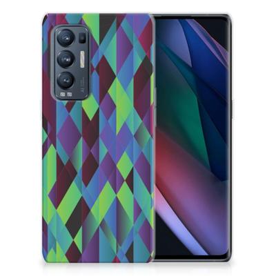 OPPO Find X3 Neo | TPU Hoesje | Abstract Green Blue