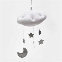 Baby kwekerij plafond mobiele partij decoratie wolken maan sterren opknoping decoraties Kids kamer decoratie voor baby bedden (wit zilver) - thumbnail