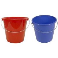 Huishoudemmer 10 ltr rood/blauw/groen - thumbnail