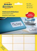 Avery Zweckform 3325 mini etiketten ft 38 x 24 mm (b x h), 522 etiketten, wit - thumbnail
