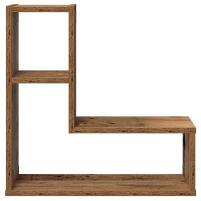 Wandschappen kubus 2 st 50x15x50 cm bewerkt hout oud houtkleur