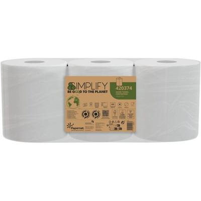 Papernet papieren handdoeken Simplify Centerfeed, 2-laags, 90 m, 450 vel, pak van 3 rollen