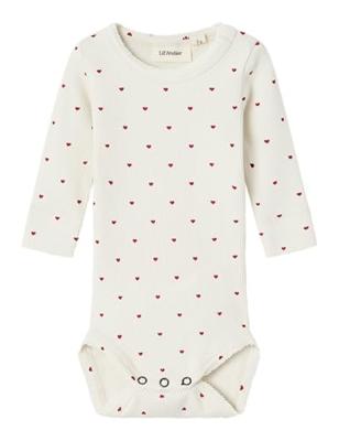 Body met lange mouwen baby meisjes LIL'ATELIER BABY hartjes ecru Body met lange mouwen baby meisjes LIL'ATELIER BABY hartjes ecru