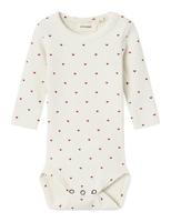 Body met lange mouwen baby meisjes LIL'ATELIER BABY hartjes ecru - thumbnail
