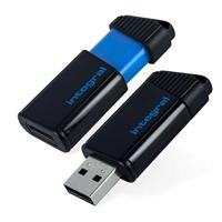 Integral Pulse USB 2.0 stick, 16 GB, zwart/blauw - thumbnail