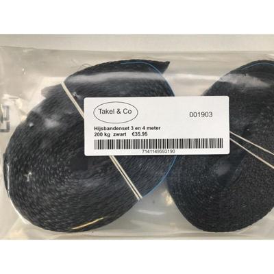 Takel&co hijsbanden 3m en 4m (200kg) zwart